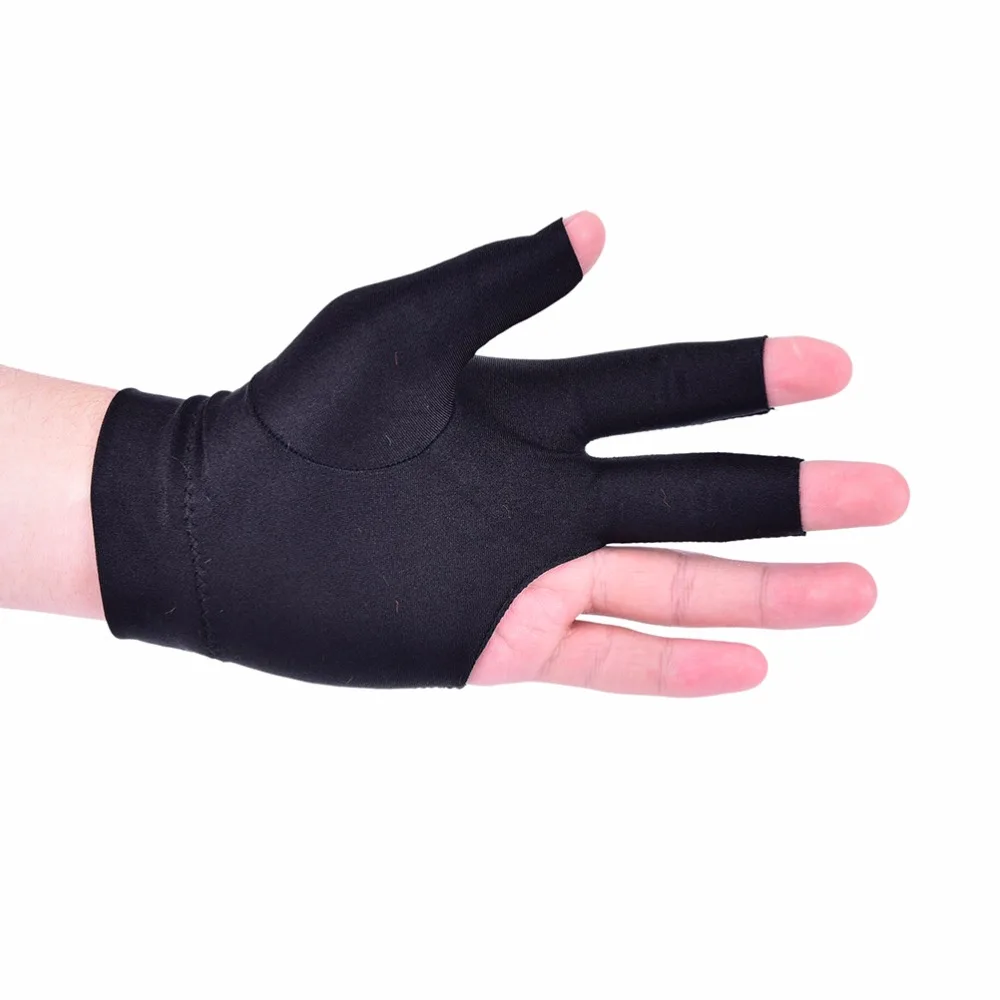 

1Pc Spandex Snooker Billiard Cue Glove Pool Left Hand Open Three Finger Glove New Arrival