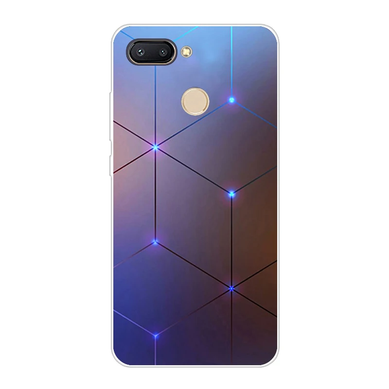 Небесно-голубой Темный чехол для Xiaomi Redmi 6, мягкий силиконовый чехол для Xiaomi Redmi6 5,4", задняя крышка - Цвет: Небесно-голубой