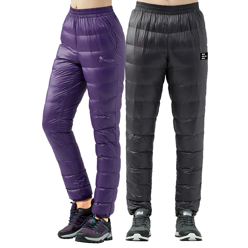 Зимние сверхлегкие брюки на утином пуху мужские пуховые Tectop Мягкие