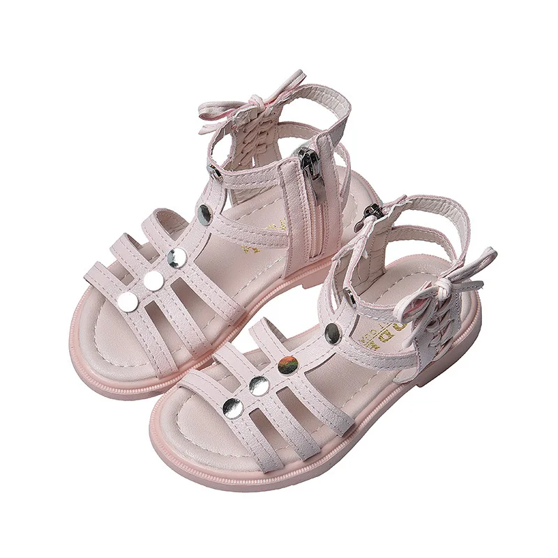 

Size 3-12 Fashion New Summer Girl Sandals Bow Children Sandals Big Kids Leather Beach Princess Gladiator Sandals For Litte Girls