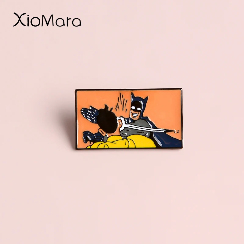 Meme Брюс Уэйн эмалированные булавки забавная темная маска рыцаря супер герой