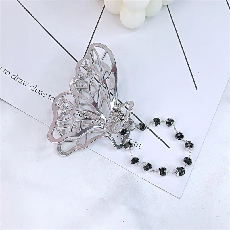 

2020 New Vintage Goth Long Tassel Butterfly Metal Hairpin Love Pendant Barrettes for Women Party Accessories Jewelry