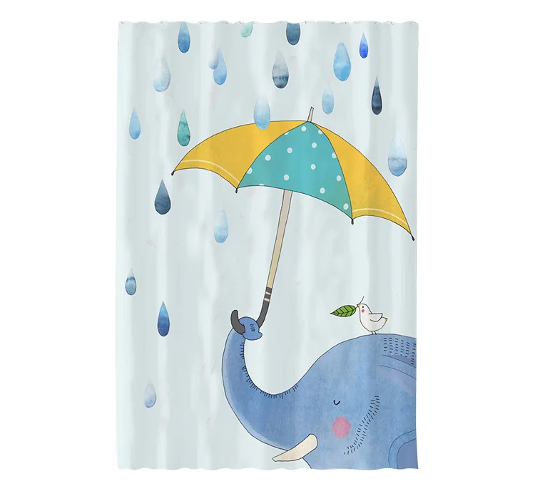 Цифровая печать водонепроницаемая занавеска для душа свежий цвет ванной ванная