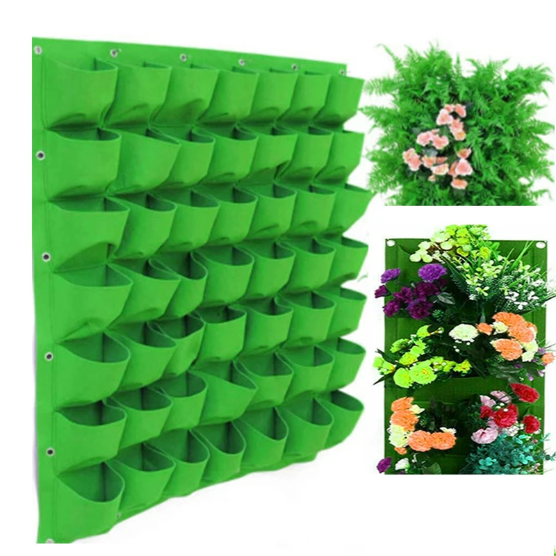 4/7/9/18/25/36/49/72 pockets garden wall hanging planting bags green plant grow vertical planter vegetable supplies | Дом и сад