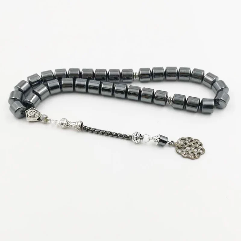 Натуральный гематитовый камень Tasbih способствует циркуляции крови misbaha 33 бусины