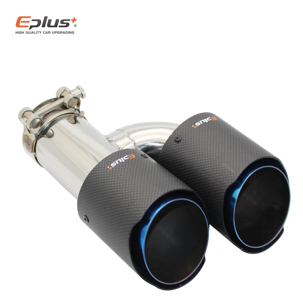 EPLUS Карбон волокно матовый рассеиватель света h Форма двойной выход выхлопной