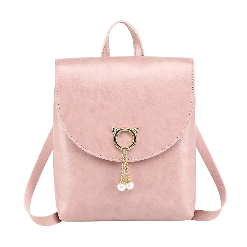 Новинка 2020 Лидер продаж Женский однотонный мини-рюкзак из масляной вощеной кожи