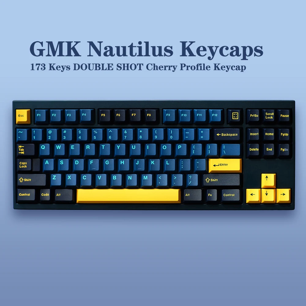 

Механическая игровая клавиатура GMK Nautilus Clone Cherry Profile С 173 клавишами и двойным колпачком для GMMK pro NJ68 RK61, 1 комплект