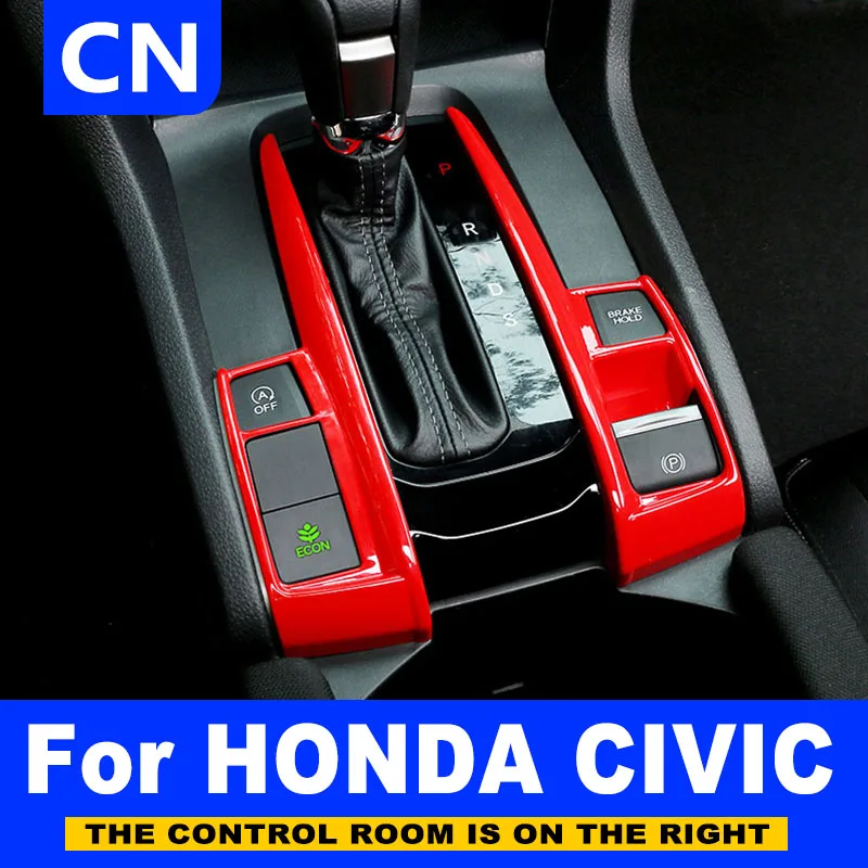 

Car Central Control Panel Gear Shift Cover Trim Strips For Honda Civic 10th 2016-2021 Interior Accessories