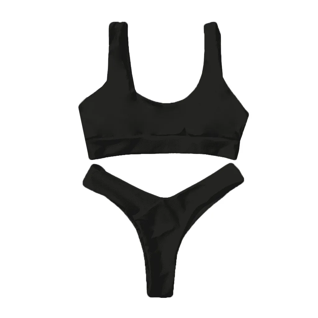 

Women Swimsuit Micro Bikini Fashion Women Sexy Pure Color Push-up Padded Swimsuit Beachwear Two Piece Bikini