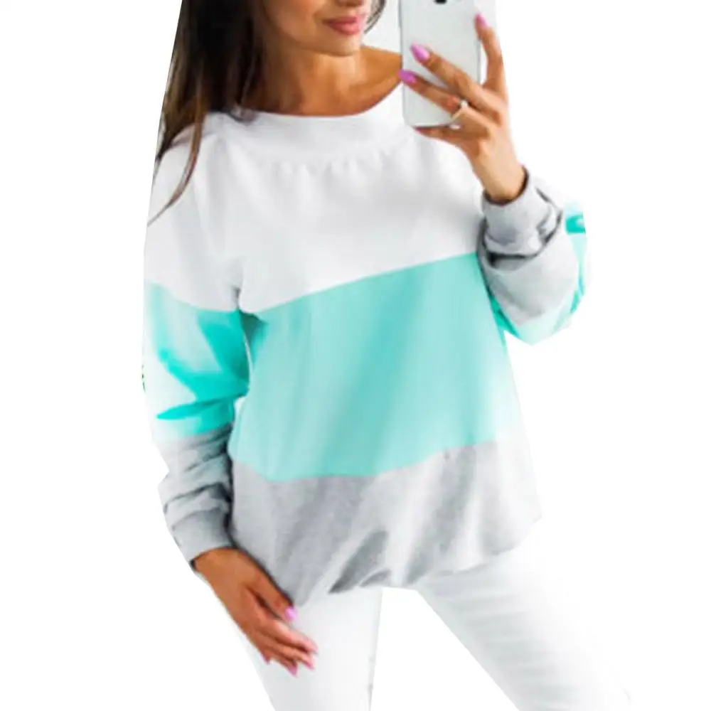 as shown Hot Sale Women Long Sleeve Sweatshirt Ladies Casual Loose Lace Up Sexy Back Pullover Tops CXZ - Цвет: as shown