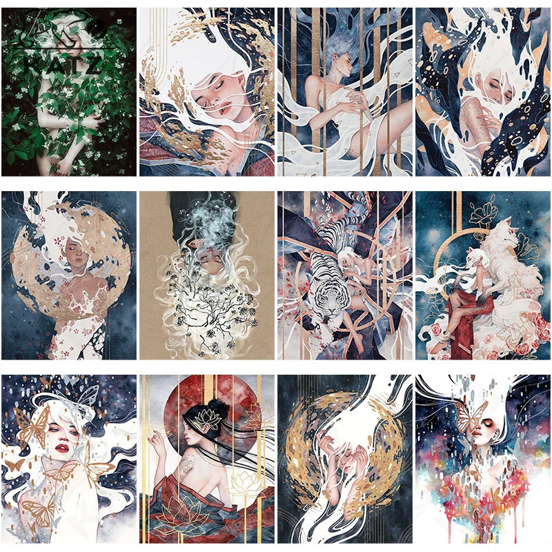 

Girl Portrait Diamond Painting Anime Embroidery Crossing Diy Character Picture Mosaic Art Gift Cross Stitch Home Decoration