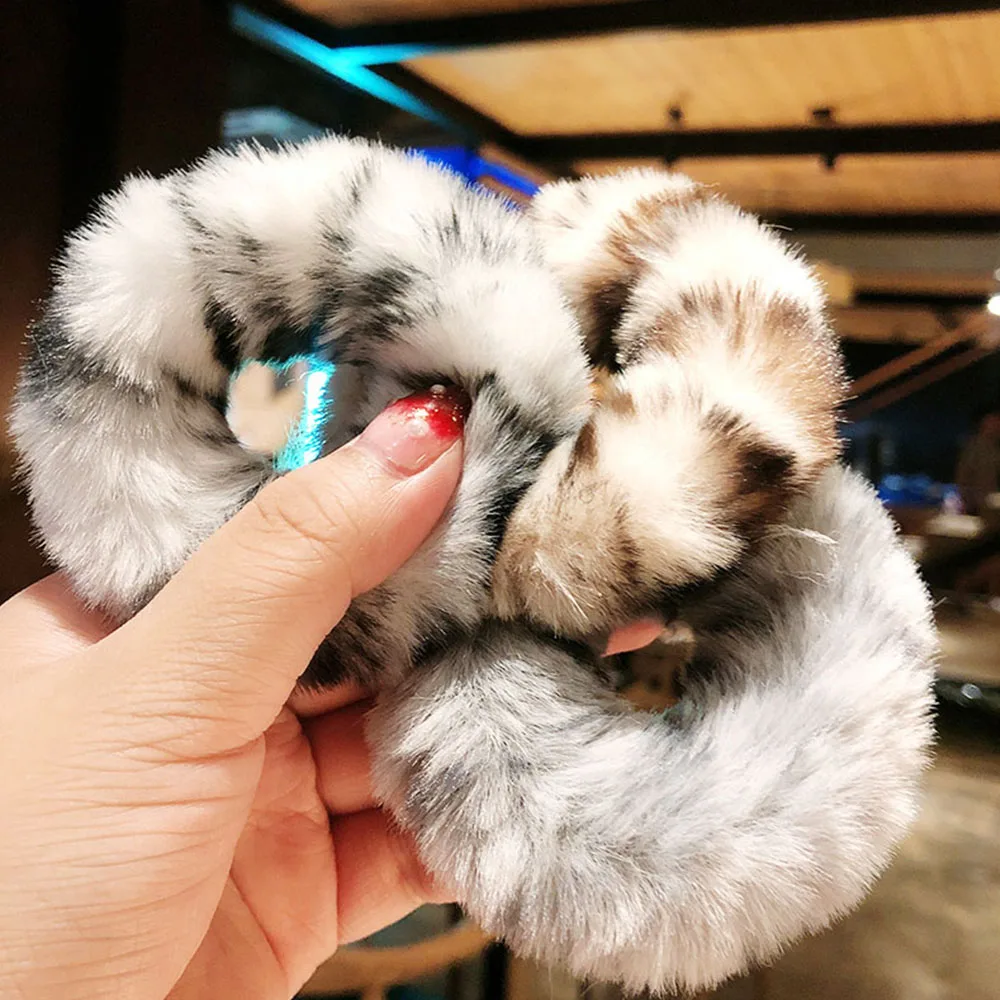 Милые эластичные резинки для волос Женская резинка из искусственного меха с