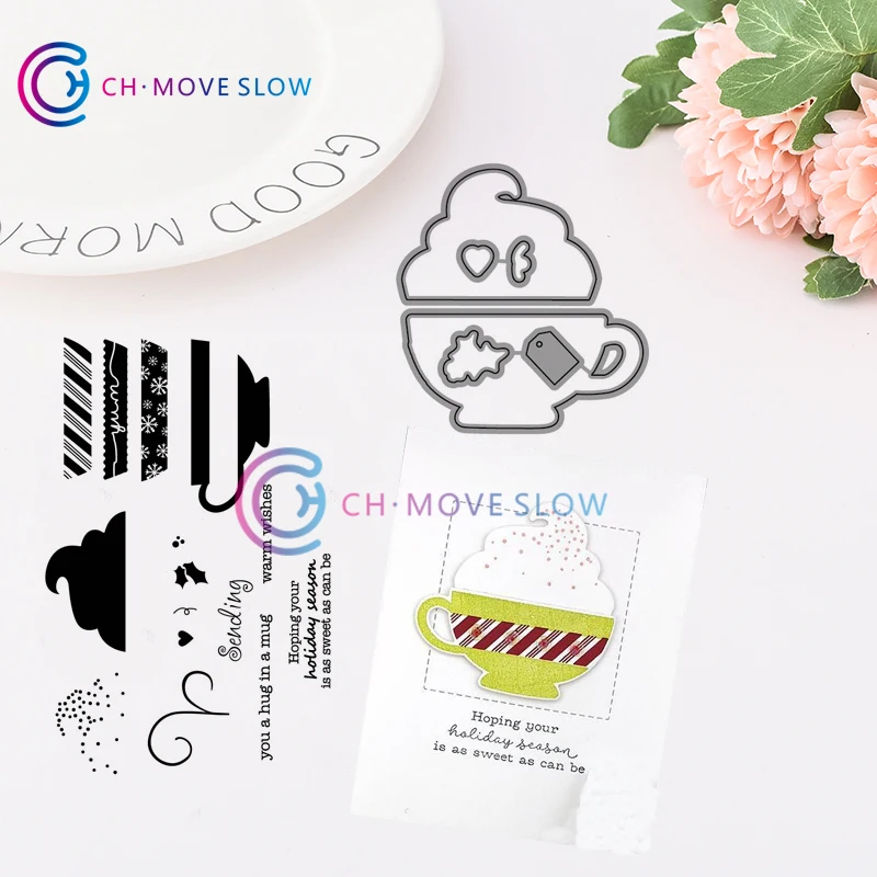 CH Веселая кружка режущие штампы трафарет для DIY скрапбукинга альбом бумажная
