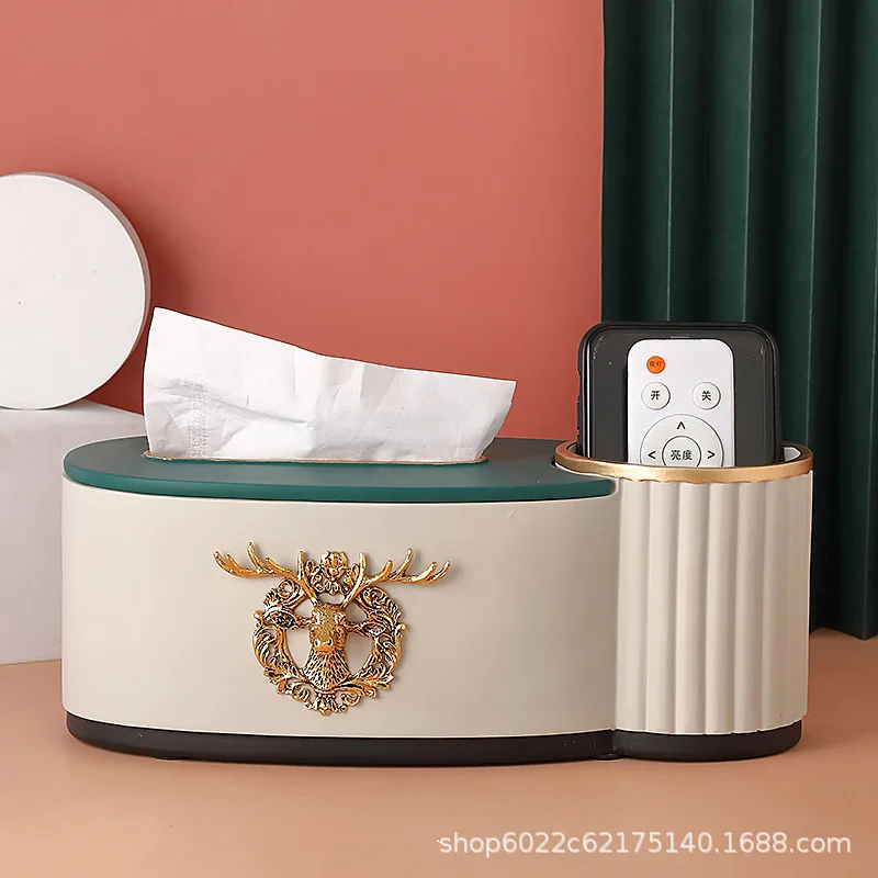 

Modern Home Tissue Boxes Luxury Classic Tissue Boxes Resin Storage Containers Boite Mouchoirs Decoration Desk Accessories BK50ZJ