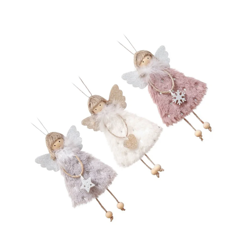 

3Pcs Angel Doll Decorations Christmas Desktop Adornments (Assorted Color)