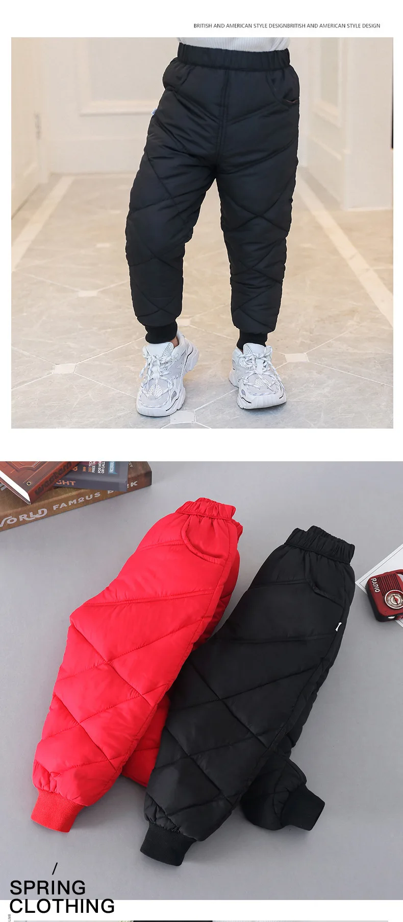 Kids Pants Autumn Winter New Baby Boys Girls Down Pants Children Thick Warm Down Trousers Kids Clothes Waterproof Trousers