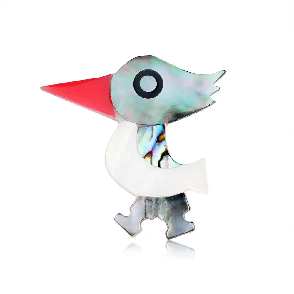 Женская корсажная брошь из натуральной ракушки булавка в виде птицы Подарочный