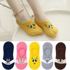 5 парлот, новые корейские женские хлопковые милые Мультяшные носки с мышкой носки с милыми животными, забавные хлопковые незаметные носки
