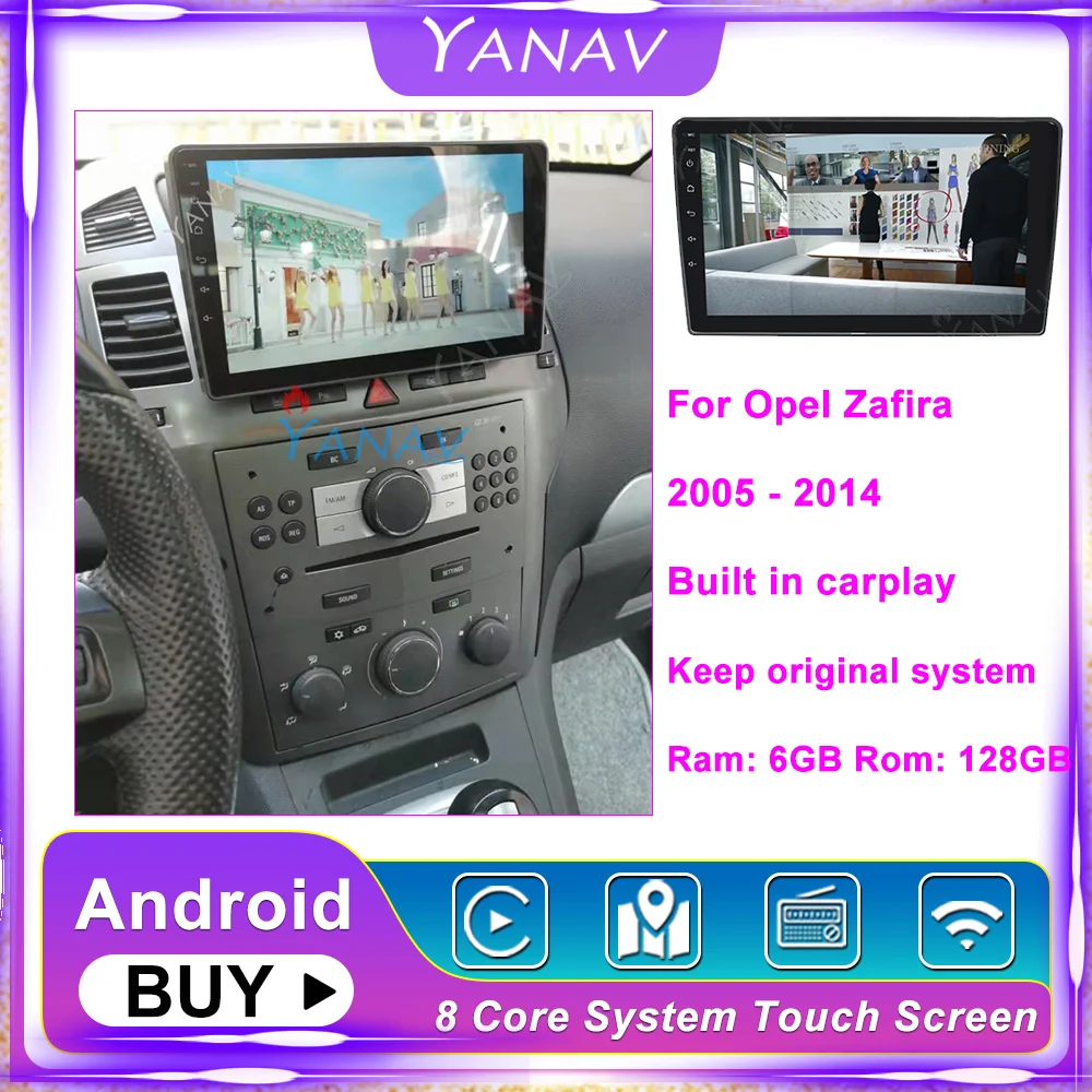 

Octa Core Horizontal Screen Car Radio Android For Opel Zafira 2005 - 2014 Multimedia Player GPS Navigation Carplay DVD Stereo