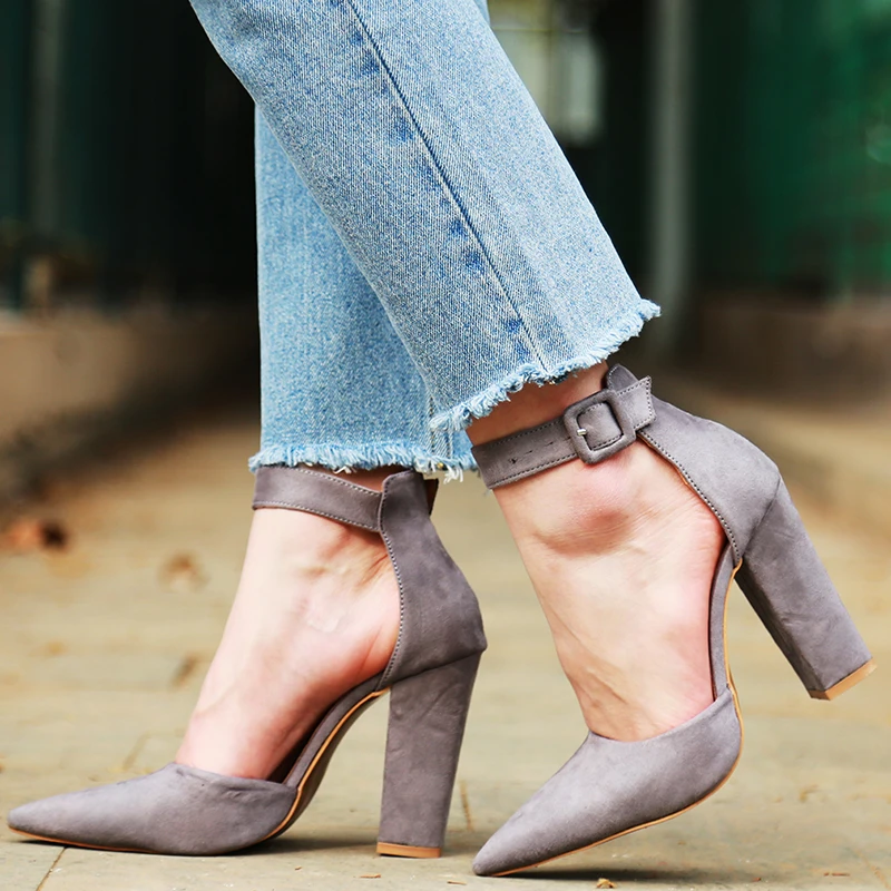 

Fashion Ladies High Heels Female Zapatos Mujer Pointed Toe Pumps Women Shoes Woman Party Ankle Strap Pumps 2021 Summer Sandals