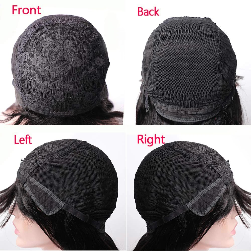 

28 30 Inch Yaki Straight Wig Remy Brazilian Human Hair Wigs With Bangs Glueless Wig Natural Hair Perruque Frange Black Women