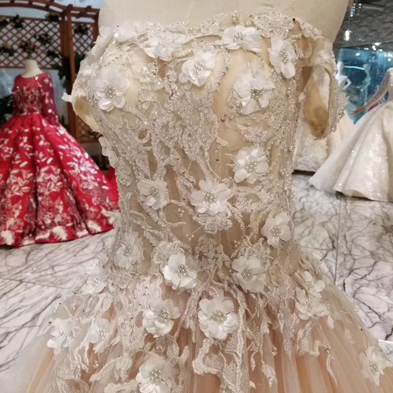 HTL058 трапециевидные вечерние платья с открытыми плечами сердечком 3d цветами