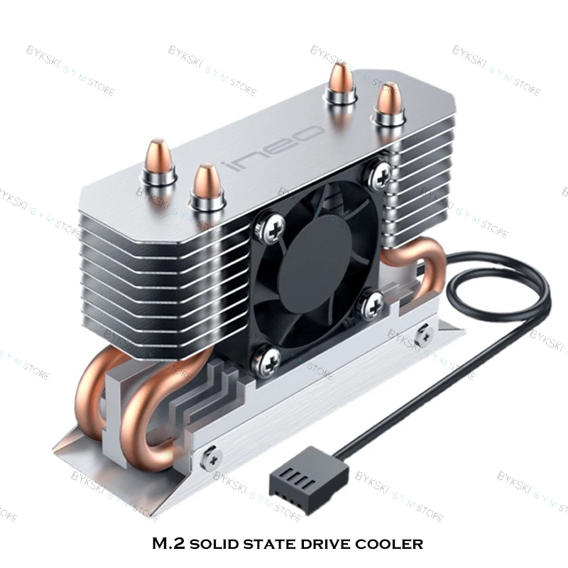 

2280 NVMe M.2 SSD Cooling Vest Armor,8500RPM Intelligent Speed Regulation Fan Dual Composite Copper Tube Double-sided Radiator