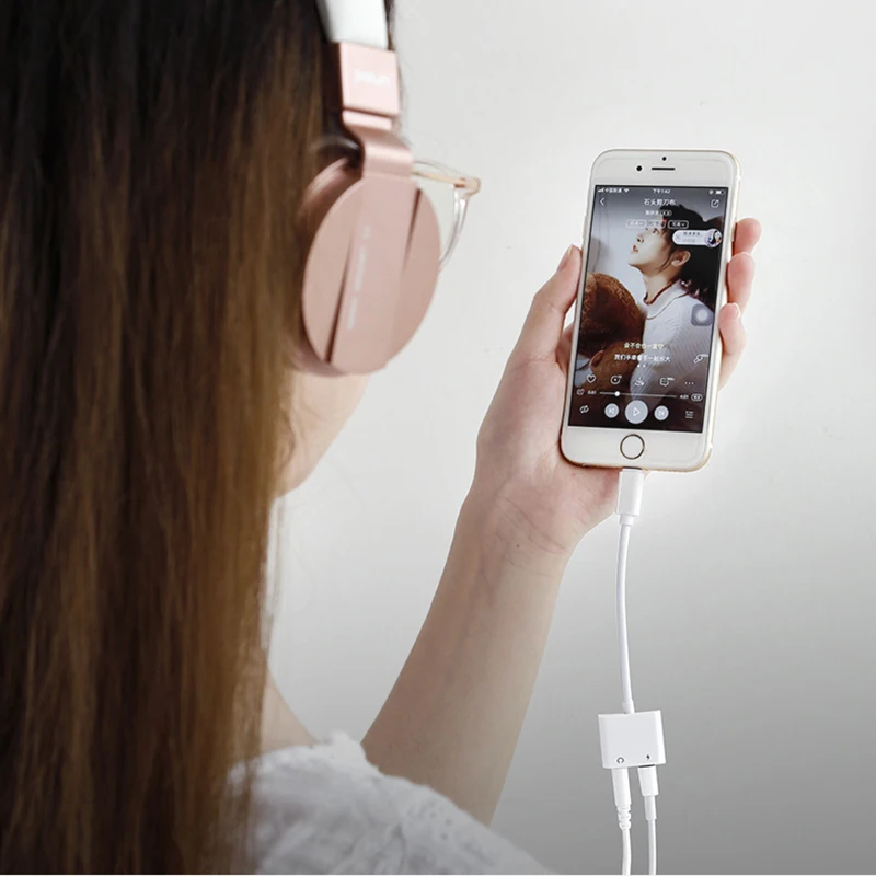 IKSNAIL 2 в 1 зарядное устройство с интерфейсом Lightning адаптер для прослушивания iphone X 8 Plus адаптер для зарядки 3,5 мм разъем разветвитель AUX для iphone XS MAX