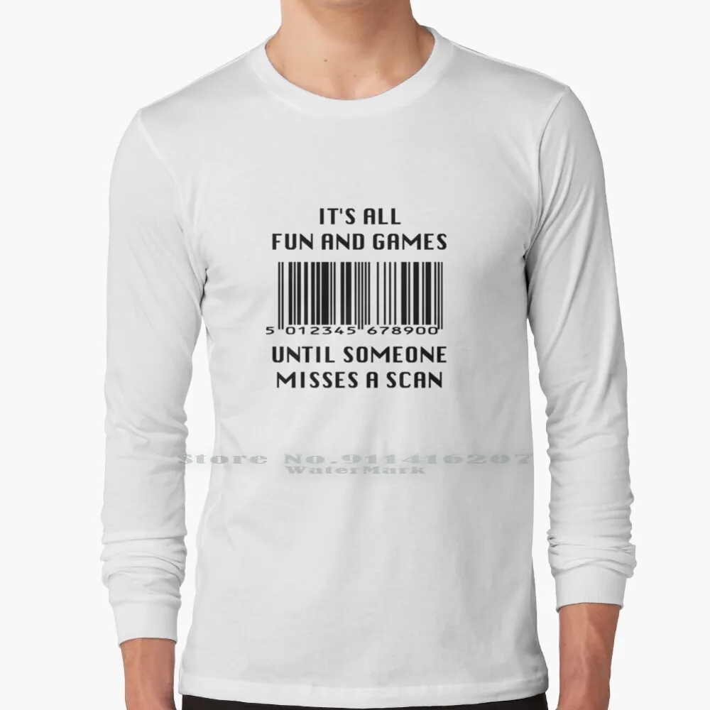 

Забавная футболка для почтового работника, 100% чистый хлопок, забавная, это все весело и игры, пока кто-то не промахивает сканирование, идеаль...