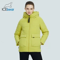 icebear 2021 autumn and winter new brand ladies jackets hooded ladies high end cotton parka fashionable womens coat gwd20186d