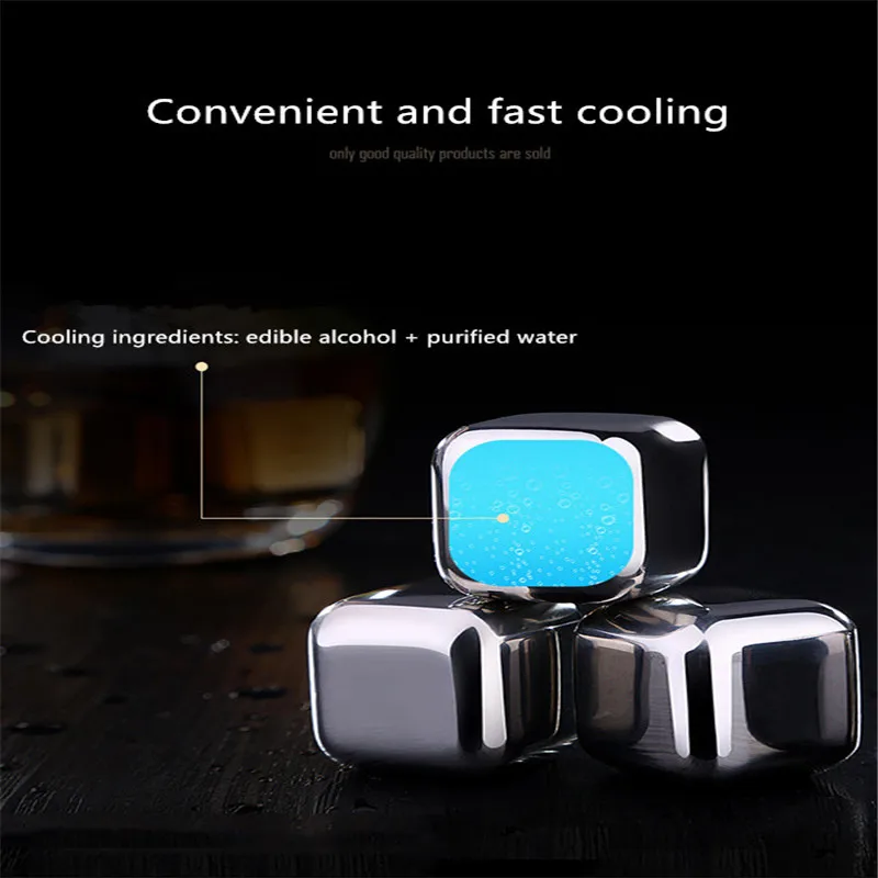 Высококачественные кубики льда из нержавеющей стали 304 многоразовый набор