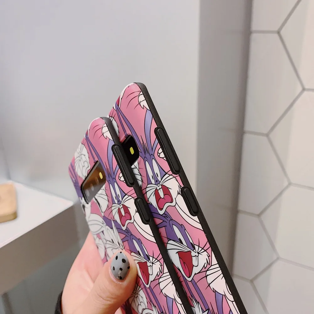 Забавные чехлы с рисунком кролика для samsung Galaxy S10 S8 S9 Plus милый мягкий чехол