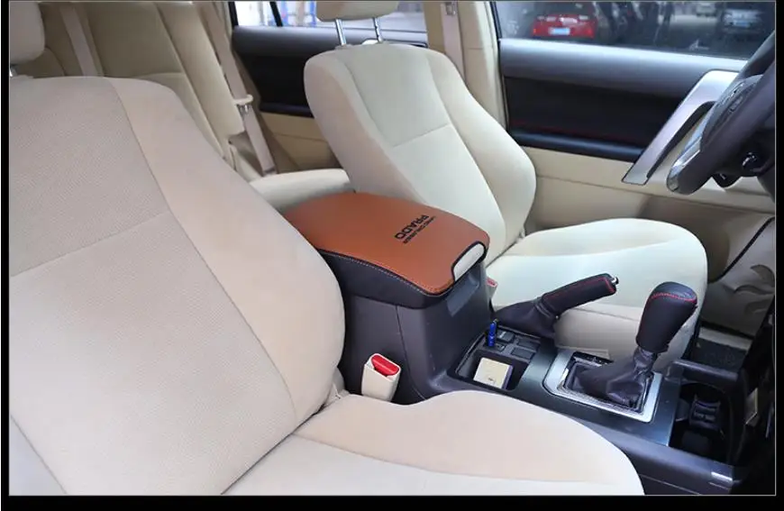 Кожаный центральный подлокотник-ящик из микрофибры для Toyota Land Cruiser Prado 150 2010 2011 2012