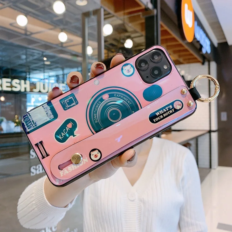 Роскошный ремешок для камеры Blu-Ray TPU чехол телефона iPhone 11 Pro X S MAX s 8 7 6 6s Plus задняя