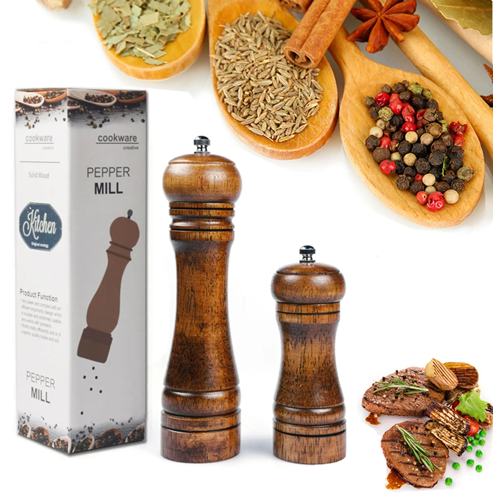 Мельницы для соли и перца мельница из твердой древесины с сильной регулируемой
