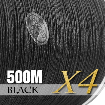SIECHI PE плетеная леска, многофиламентная, 500 м, 8 нитей, корд, леска для ловли карпа, для морской воды, 20, 30, 40, 50, 60, 80 фунтов - Цвет: Black-4 Strands