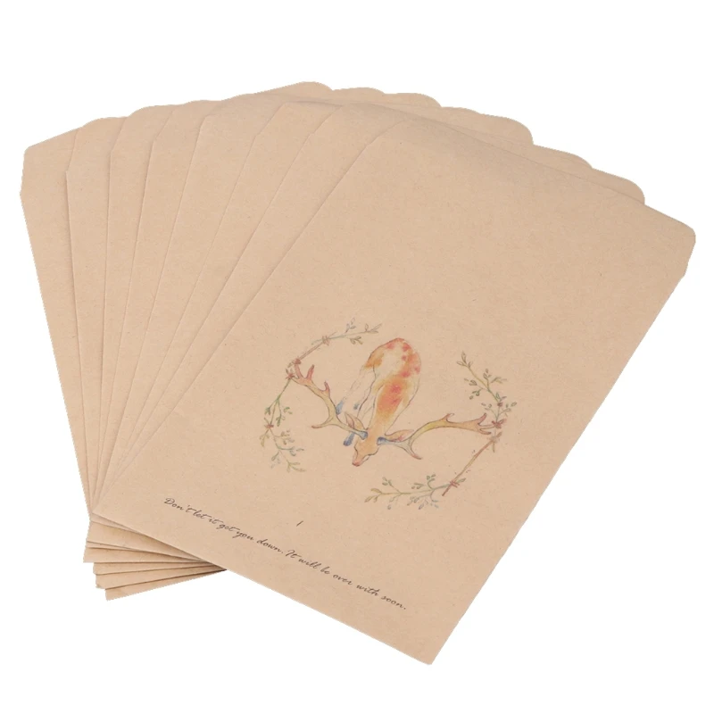 2020 Новый 8 видов конструкций крафт бумага олень конверт винтажная Европейская