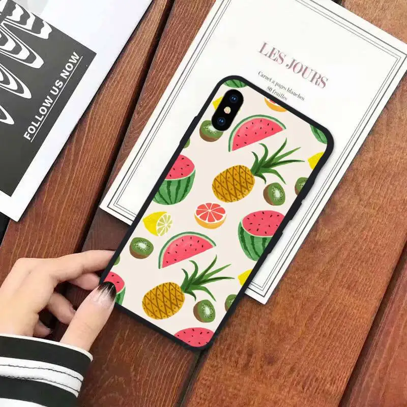 

Summer green leaves lemon fruit pomegranate Phone Case for iPhone 11 12 mini pro XS MAX 8 7 6 6S Plus X 5S SE 2020 XR