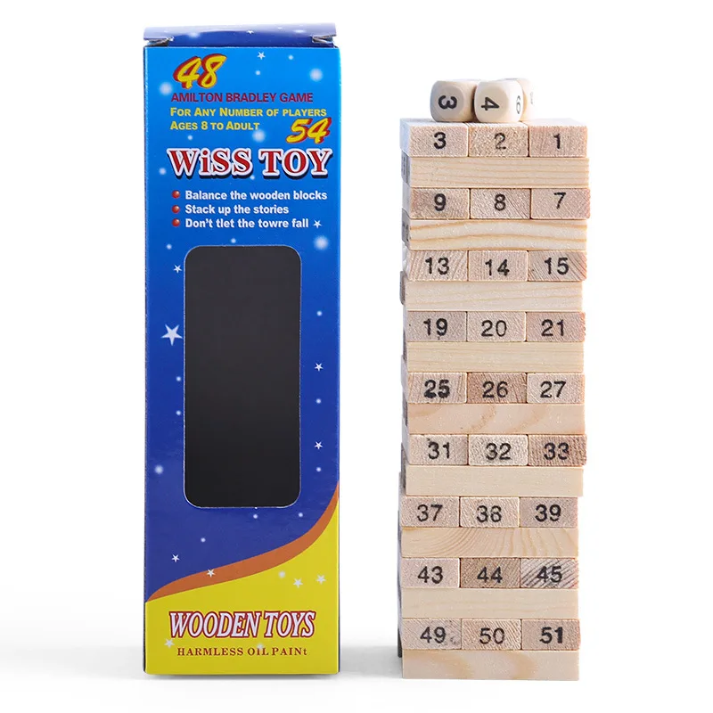 

Digital Stacks of High Pumping Building Blocks Educational Toys Kids Interaction Game Wood Digital Jenga Building Blocks Toys