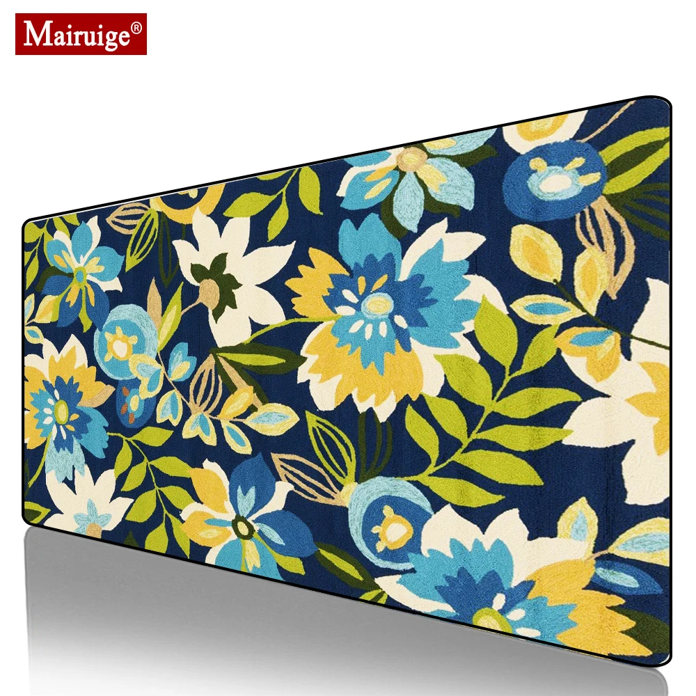 

Flower Persian Rug Blue Mouse Pad XXL Gamer Desk Mat Large Keyboard Pad Gaming MousePad 90x40cm/80x30cm for Laptop Table Pads