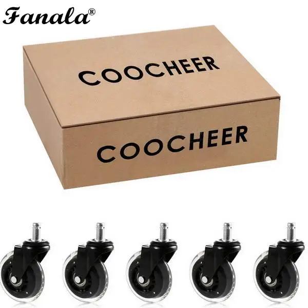 5 шт. мебельные колеса ролик офисного кресла 3 дюймов Вращающийся резиновый