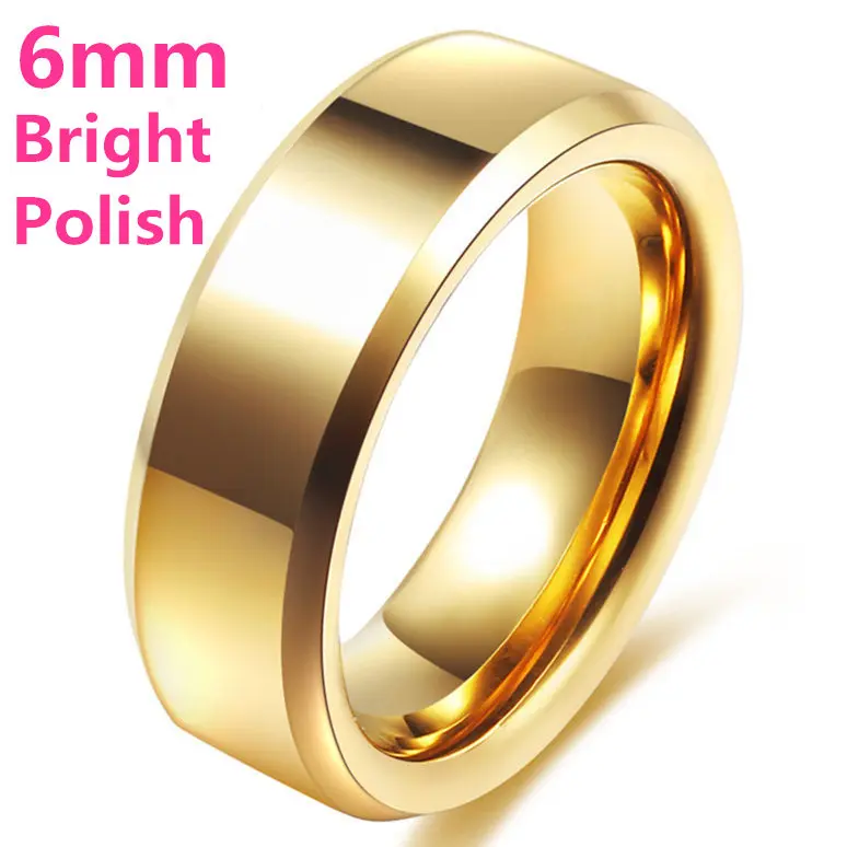 6mm Bright Gold 8 мм Яркий польская серебро Цвет Титан кольцо для Для мужчин - Цвет основного камня: 6mm Bright Gold
