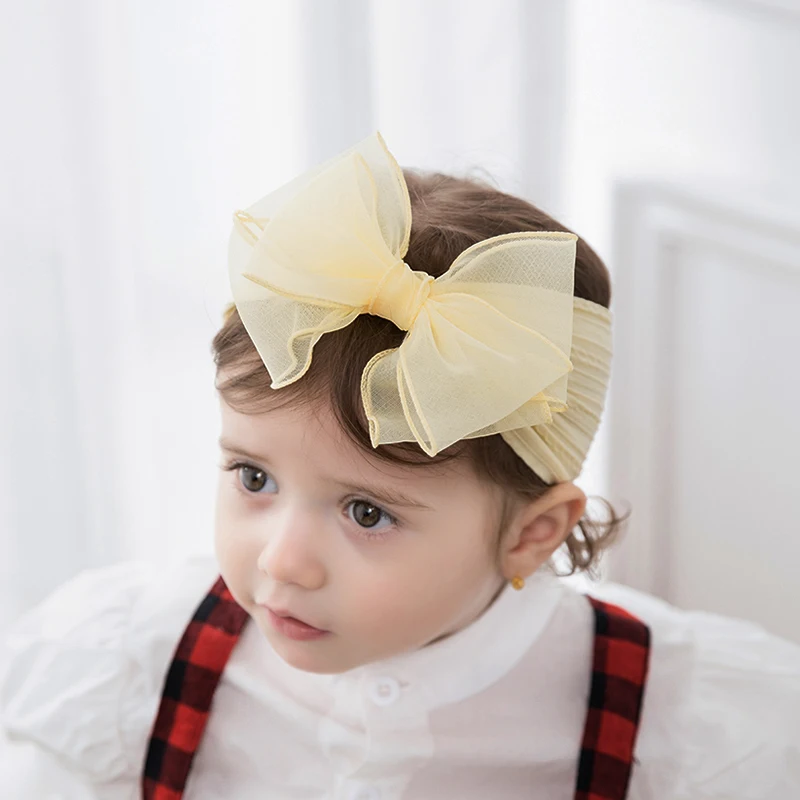 

1pcs Cable Knit Baby Girl Headband with Lace Bow Newborn Elastic Hair Bands Cable Bowknot Infant Headbands Kids Hair Accessories