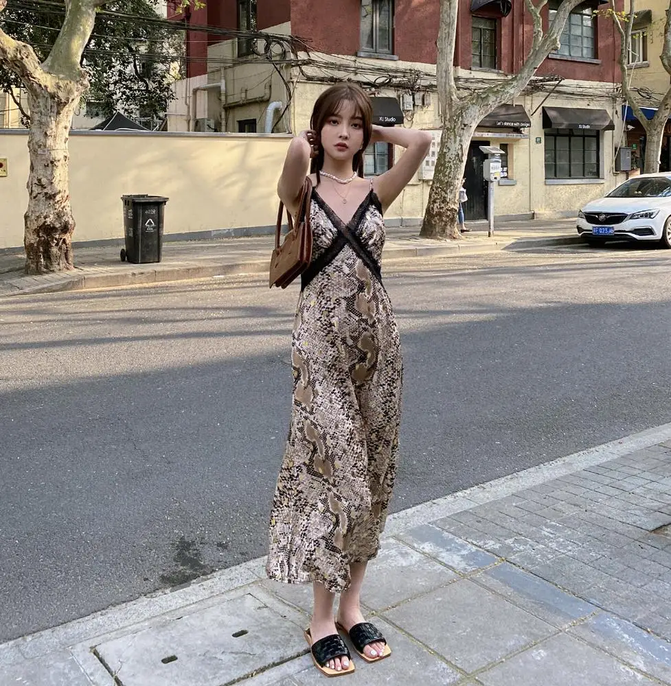 Летнее шелковое платье женские платья с глубоким V-образным вырезом сексуальный