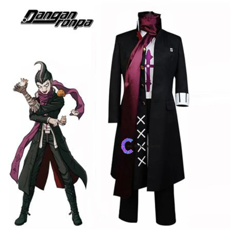 

Game Danganronpa 2 Cosplay Gundam Tanaka Black Costume Full Sets Men Women Halloween Carnival Party Stage Performance costumes