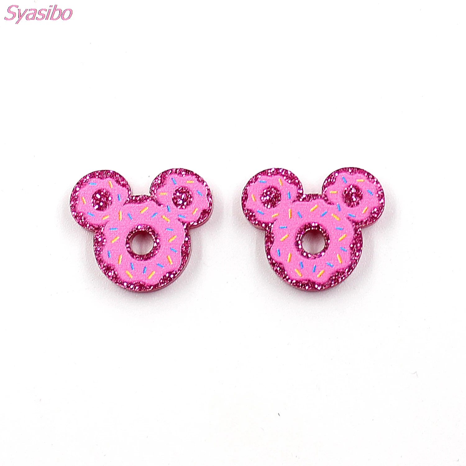 10 шт./лот 18 мм акриловые пончики мыши для сережек лазерная резка животных