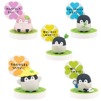 bandai positive penguin cute anime figure four leaf clover capsule toys girl boy doll gashapon gift 6cm model