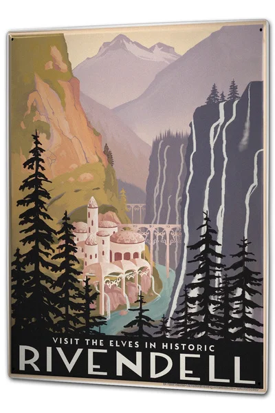 

Tin Sign Globetrotter Elven Castle Historic Rivendell