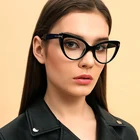 Женские брендовые дизайнерские сексуальные очки кошачий глаз, Женские винтажные круглые очки с заклепками, декоративная оправа для очков для близорукости